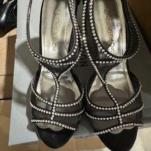 Capparos black rhinestone dress shoes